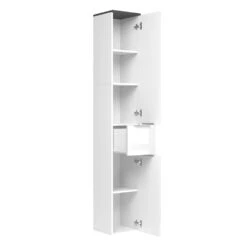 Badschrank "Otis" Weiß Hochglanz/Anthrazit 30 X 190 Cm Vicco -Möbel Store m2109 07 ol