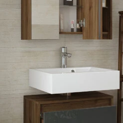 Badmöbelset "Majest" Nussbraun/Anthrazit Hochglanz 2er Set Vicco -Möbel Store m2112 05 ol