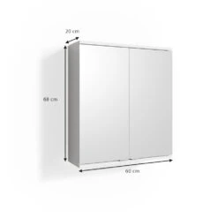 Bad Spiegelschrank "Roy" Weiß 60 X 68 Cm Vicco -Möbel Store m2151 03 ol