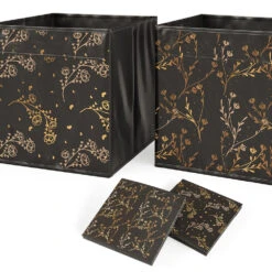 Raumteiler "Nove" Schwarz 104 X 108 Cm Mit 4 Faltboxen Opt.2 Vicco -Möbel Store m2190 fb4678 06 ol