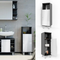 Midischrank "Fynn" Anthrazit/Weiß Hochglanz 30 X 95 Cm Vicco -Möbel Store m2193 02 ol