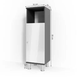 Midischrank "Fynn" Anthrazit/Weiß Hochglanz 30 X 95 Cm Vicco -Möbel Store m2193 03 ol