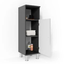 Midischrank "Fynn" Anthrazit/Weiß Hochglanz 30 X 95 Cm Vicco -Möbel Store m2193 07 ol