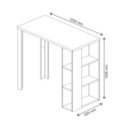 Bartisch "Noel" Schwarz 120 X 60 Cm Vicco 12 Bartisch "Noel" Schwarz 120 X 60 Cm Vicco -Möbel Store m2209 03 ol