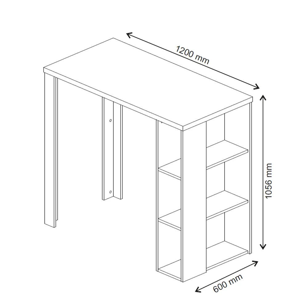 Bartisch "Noel" Schwarz 120 X 60 Cm Vicco 5 Bartisch "Noel" Schwarz 120 X 60 Cm Vicco – Bild 3