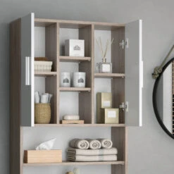 Waschmaschinenschrank "Luis" Sonoma/Weiß 190 X 64 Cm Vicco -Möbel Store m2219 05 ol