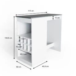 Bartisch "Ross" Anthrazit/Weiß 115 X 50 Cm Vicco -Möbel Store m2297 03 ol