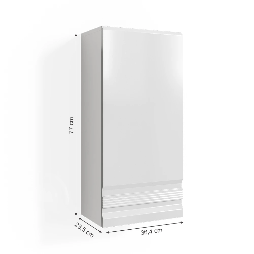 Badschrank "Freddy" Weiß Hochglanz 36 X 77 Cm Vicco 5 Badschrank "Freddy" Weiß Hochglanz 36 X 77 Cm Vicco – Bild 3