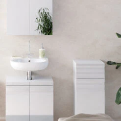 Midischrank "Freddy" Weiß Hochglanz 36 X 79 Cm Vicco -Möbel Store m2299 04 ol