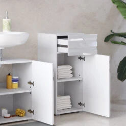 Midischrank "Freddy" Weiß Hochglanz 36 X 79 Cm Vicco -Möbel Store m2299 05 ol