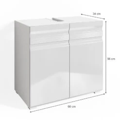 Waschbeckenunterschrank "Freddy" Weiß Hochglanz 60 X 56 Cm Vicco -Möbel Store m2300 03 ol
