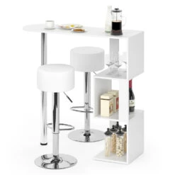 Bartisch-Set "Vincent" Weiß 113 X 40 Cm Mit 2 Barhockern Vicco -Möbel Store m2312 hw 07 ol