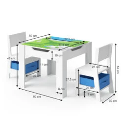 Kindersitzgruppe "Stella" Weiß/Blau Vicco -Möbel Store m2366 03 ol