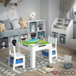 Kindersitzgruppe "Stella" Weiß/Blau Vicco -Möbel Store m2366 04 ol