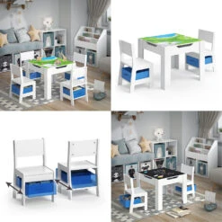 Kindersitzgruppe "Stella" Weiß/Blau Vicco -Möbel Store m2366 08 ol