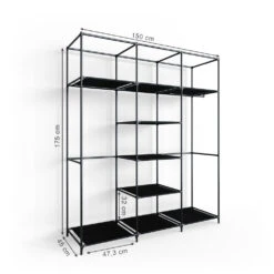 DIY Kleiderschrank XXL 150 X 175 X 45 Cm Schwarz Vicco -Möbel Store m2373 03 ol
