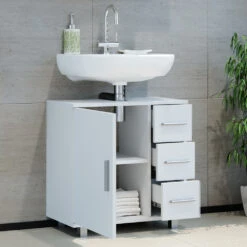 Waschbeckenunterschrank "Ilias" Weiß 60 X 60.8 Cm Vicco -Möbel Store m2385 05 ol