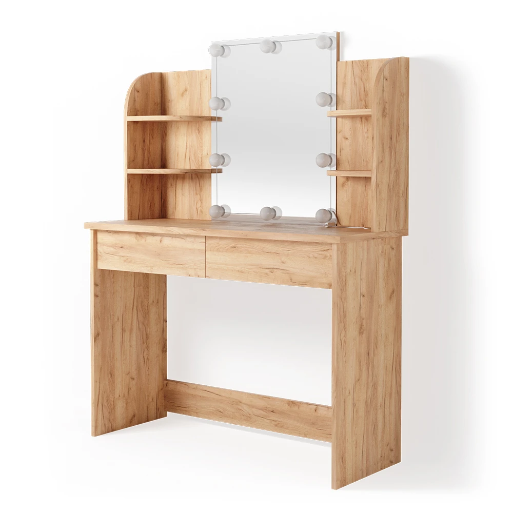 Schminktisch "Charlotte" Goldkraft Eiche 108 Cm Mit LED Beleuchtung Vicco 3 Schminktisch "Charlotte" Goldkraft Eiche 108 Cm Mit LED Beleuchtung Vicco