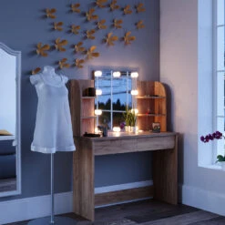 Schminktisch "Charlotte" Goldkraft Eiche 108 Cm Mit LED Beleuchtung Vicco 12 Schminktisch "Charlotte" Goldkraft Eiche 108 Cm Mit LED Beleuchtung Vicco -Möbel Store m2462 l 04 ol