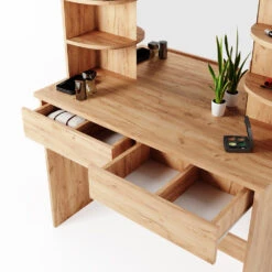 Schminktisch "Charlotte" Goldkraft Eiche 108 Cm Mit LED Beleuchtung Vicco 14 Schminktisch "Charlotte" Goldkraft Eiche 108 Cm Mit LED Beleuchtung Vicco -Möbel Store m2462 l 06 ol