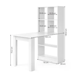 Schreibtisch "Gael" Weiß 70 X 122 Cm Vicco -Möbel Store m2493 03 ol