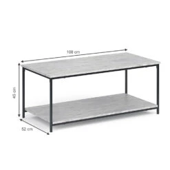 Couchtisch "Fyrk" Beton/Schwarz 108 X 52 Cm Vicco -Möbel Store m2509 03 ol