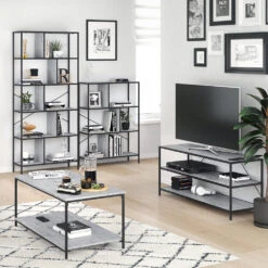 Couchtisch "Fyrk" Beton/Schwarz 108 X 52 Cm Vicco -Möbel Store m2509 04 ol