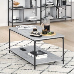 Couchtisch "Fyrk" Beton/Schwarz 108 X 52 Cm Vicco -Möbel Store m2509 05 ol