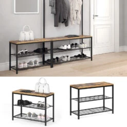 Schuhbank "Fyrk" Eiche Rustikal/Schwarz 70 X 51.5 Cm Vicco 10 Schuhbank "Fyrk" Eiche Rustikal/Schwarz 70 X 51.5 Cm Vicco -Möbel Store m2512 02 ol