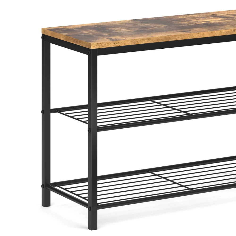 Schuhbank "Fyrk" Eiche Rustikal/Schwarz 70 X 51.5 Cm Vicco 8 Schuhbank "Fyrk" Eiche Rustikal/Schwarz 70 X 51.5 Cm Vicco – Bild 6