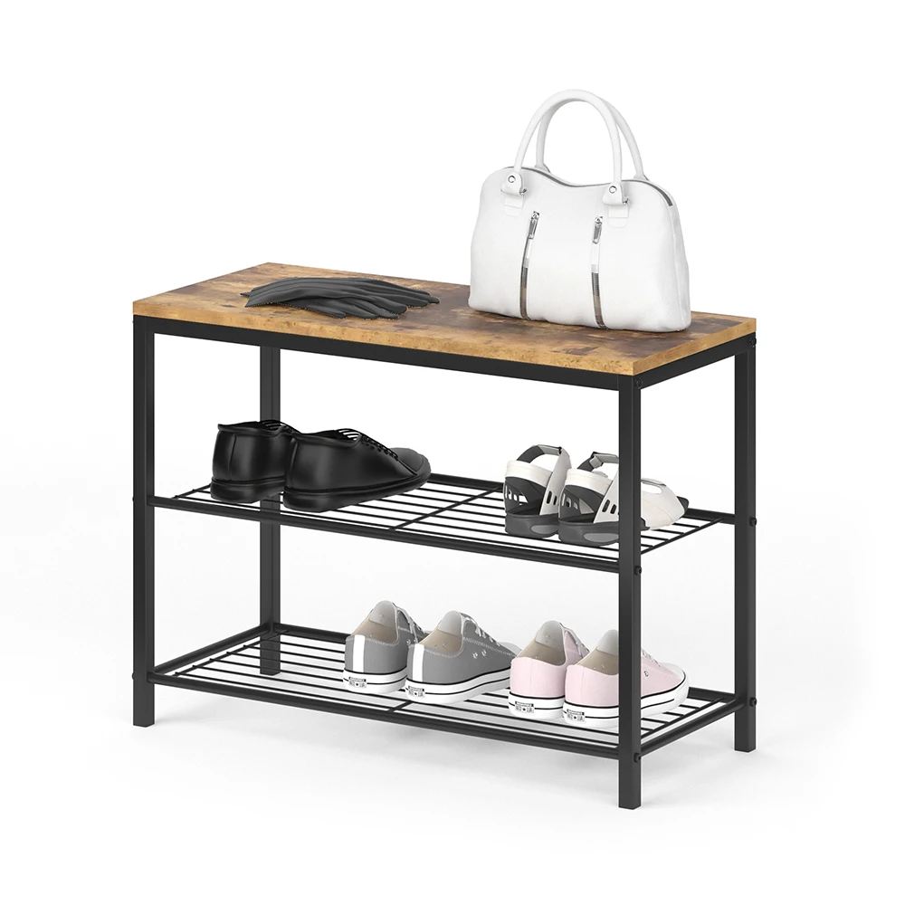 Schuhbank "Fyrk" Eiche Rustikal/Schwarz 70 X 51.5 Cm Vicco 9 Schuhbank "Fyrk" Eiche Rustikal/Schwarz 70 X 51.5 Cm Vicco – Bild 7