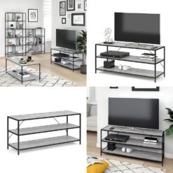 Lowboard "Fyrk" Beton/Schwarz 120 X 53 Cm Vicco -Möbel Store m2515 08 ol