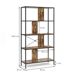 Raumteiler "Fyrk" Eiche Rustikal/Schwarz 80 X 146 Cm Vicco -Möbel Store m2518 03 ol
