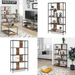 Raumteiler "Fyrk" Eiche Rustikal/Schwarz 80 X 146 Cm Vicco -Möbel Store m2518 08 ol