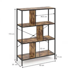 Raumteiler "Fyrk" Eiche Rustikal/Schwarz 80 X 113 Cm Vicco -Möbel Store m2519 03 ol