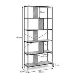Raumteiler "Fyrk" Beton/Schwarz 80 X 180 Cm Vicco -Möbel Store m2521 03 ol