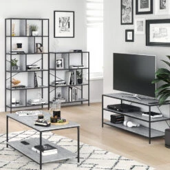 Raumteiler "Fyrk" Beton/Schwarz 80 X 180 Cm Vicco -Möbel Store m2521 04 ol