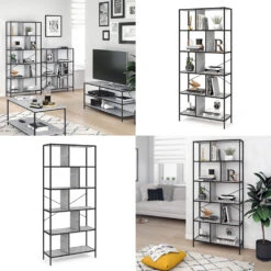 Raumteiler "Fyrk" Beton/Schwarz 80 X 180 Cm Vicco -Möbel Store m2521 08 ol