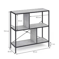 Raumteiler "Fyrk" Beton/Schwarz 80 X 79 Cm Vicco -Möbel Store m2524 03 ol