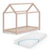 Hausbett "Wiki" Naturholz 80x160 Cm Mit Matratze Vitalispa -Möbel Store m2531 m 01 ol