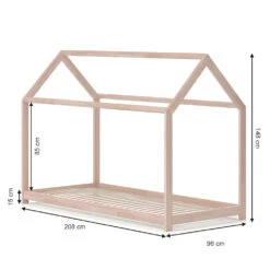 Hausbett "Wiki" Naturholz 90x200 Cm Vitalispa -Möbel Store m2533 03 ol