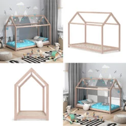 Hausbett "Wiki" Naturholz 90x200 Cm Vitalispa -Möbel Store m2533 08 ol