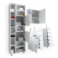 Badmöbel Set "Ilias" Weiß 4 Teile, Mit Hochschrank Vicco 16 Badmöbel Set "Ilias" Weiß 4 Teile, Mit Hochschrank Vicco -Möbel Store m2567 07 ol