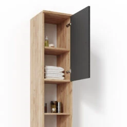 Badschrank "Fynn" Anthrazit/Goldkraft Eiche 30 X 190 Cm Vicco -Möbel Store m2620 06 ol