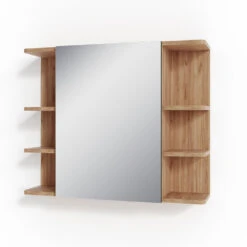 Bad Spiegelschrank "Fynn" Eiche/Anthrazit 80 X 64 Cm Vicco