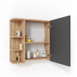 Bad Spiegelschrank "Fynn" Eiche/Anthrazit 80 X 64 Cm Vicco -Möbel Store m2622 07 ol