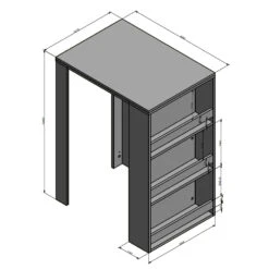 Bartisch Weiß/Anthrazit 57 X 80 Cm Vicco -Möbel Store m2680 03 ol