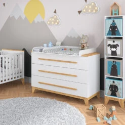 Wickelkommode "Malia" Weiß 133 X 98.1 Cm Vitalispa -Möbel Store m2701 04 ol