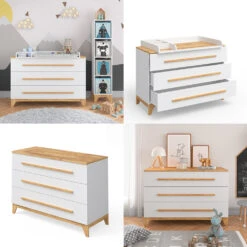 Wickelkommode "Malia" Weiß 133 X 98.1 Cm Vitalispa -Möbel Store m2701 08 ol