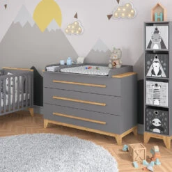 Wickelkommode "Malia" Anthrazit 133 X 89.6 Cm Vitalispa -Möbel Store m2702 04 ol